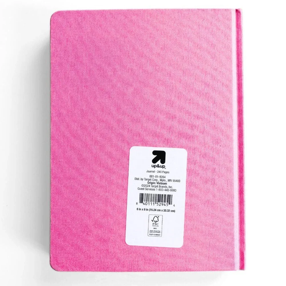 UP&UP Pink Red Strawberries Hardcover Lined Journal Notebook 240 Pgs NEW
